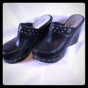 Harley Davidson leather wedges